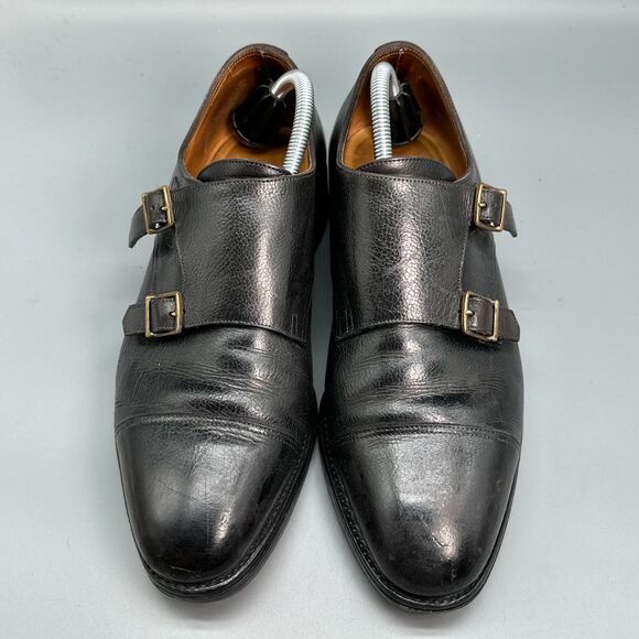 John Lobb William Mens 8.5 Black Leather Dress Shoes Double Monk Strap Slip-On main image 8